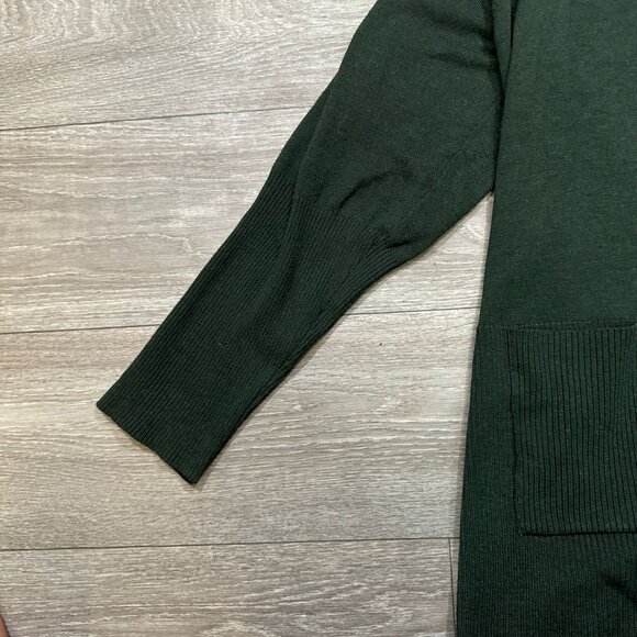 Terra & Sky 1X Plus Size Green Cardigan Sweater Lightweight Ribbed Knit - Picture 4 of 8